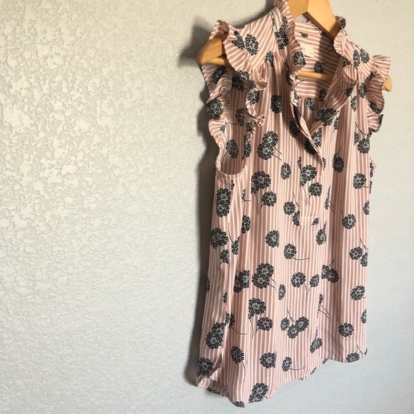 FLORAL STRIPE TOP - Picture 2 of 11